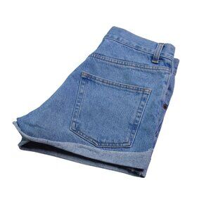 Melville Womens Denim Shorts Italian 40 Cuffed 27W Ligth Wash Button Fly